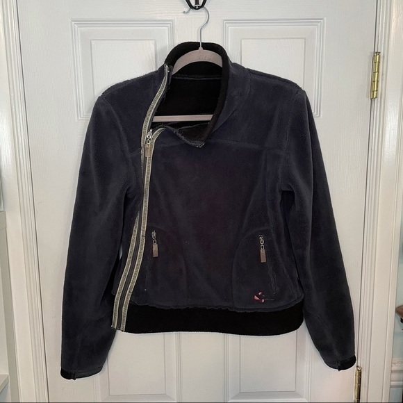 Groggy Zip Up Grey Blue Fleece Cozy Jacket Sweater Small - Picture 3 of 6